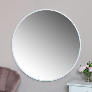 Extra Large Round White Wall Mirror 120cm x 120cm Material: Metal / Glass