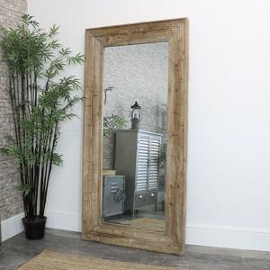 Extra Large Rustic Wooden Framed Wall Mirror 91cm x 183cm Material: Wood / Glass