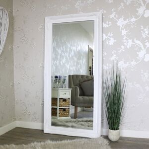 Extra Large White Ornate Wall/Floor Mirror 158cm x 78cm Material: