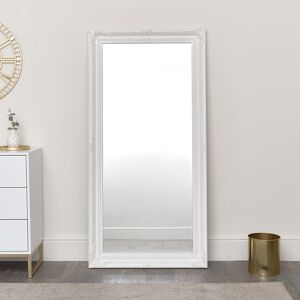 Extra Large White Wall/Floor Mirror 158cm x 78cm Material: Resin/Glass/Wood