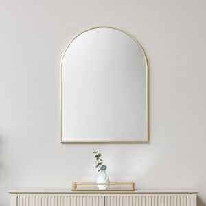 Gold Arched Wall Mirror 80cm x 60cm Material: Metal, glass, wood, resin