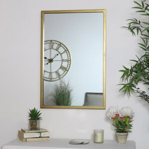 Rustic Antique Gold Rectangle Wall Mirror 50cm x 75cm Material: metal, glass