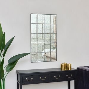 Large Antique Glass Window Mirror 90cm x 52cm Material: Metal, wood, glass