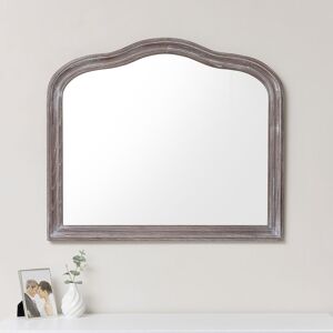 Large Arched Wooden Framed Wall Mirror 90cm x 77cm Material: Wood, glass, metal
