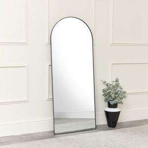 Large Black Arched Leaner Mirror 150cm x 60cm Material: Metal, Glass, Wood