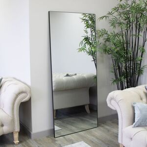 Large Black Wall / Floor / Leaner Mirror 162cm x 70cm Material: Metal & Glass