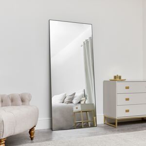 Large Black Thin Framed Leaner Mirror 80cm x 180cm Material: wooden frame, Glass