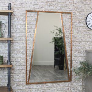 Large Copper Art Deco Wall Mirror 80cm x 120cm Material: Metal, Glass