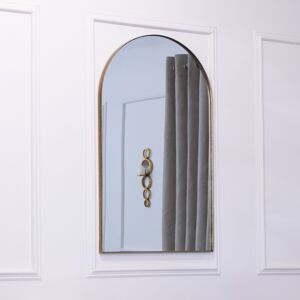 Large Framed Gold Arched Mirror 100cm x 60cm Material: Metal, Glass