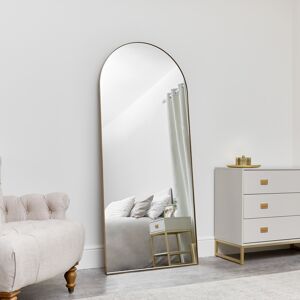 Large Gold Arched Mirror 183cm x 80cm Material: Metal