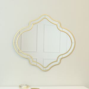 Large Gold Moroccan Style Wall Mirror 89cm x 80cm Material: Metal, wood, glass