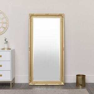 Large Gold Ornate Wall/Floor Mirror 158cm x 78cm Material: Wood, Resin, Glass
