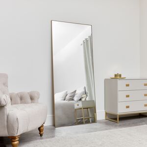 Large Gold Thin Framed Leaner Mirror 80cm x 180cm Material: wooden frame, Glass