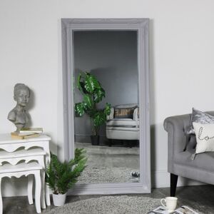 Large Ornate Grey Wall / Floor / Leaner Mirror 158cm x 79cm Material: Wood, Resin, glass