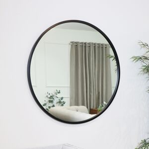 Large Round Black Mirror 100cm x 100cm Material: Metal / Glass