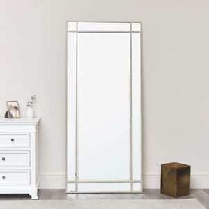 Large Taupe Framed Art Deco Wall / Leaner Mirror 80cm x 180cm Material: Wood, Metal, Glass
