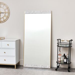 Luxe Gold & Faux Marble Mirror - Large 155cm x 75cm Material: metal, glass, wood