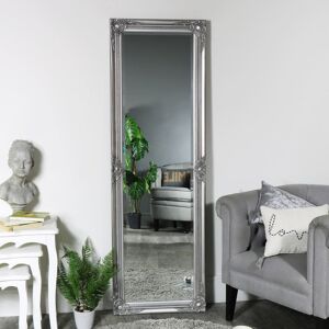 Ornate Silver Full Length leaner /wall Mirror 168cm x 54cm Material: wood, glass, resin