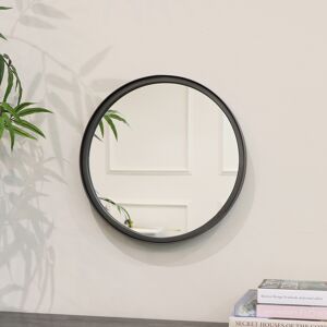 Round Dark Grey Framed Mirror 31cm x 31cm Material: Metal