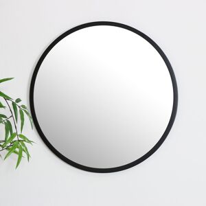 Round Black Wall Mirror 50cm x 50cm Material: Metal / Glass