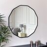 Large Round Black Scalloped Wall Mirror 90cm x 90cm Material: Wood, metal, glass