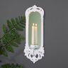 Ornate White Wall Mirror Candle Holder Sconce Material: Resin / Glass