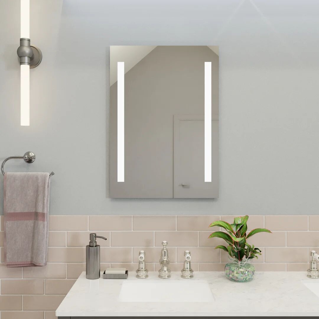 Photos - Wall Mirror Croydex Horton Illuminated Bathroom Mirror white 70.0 H x 50.0 W x 3.0 D c 