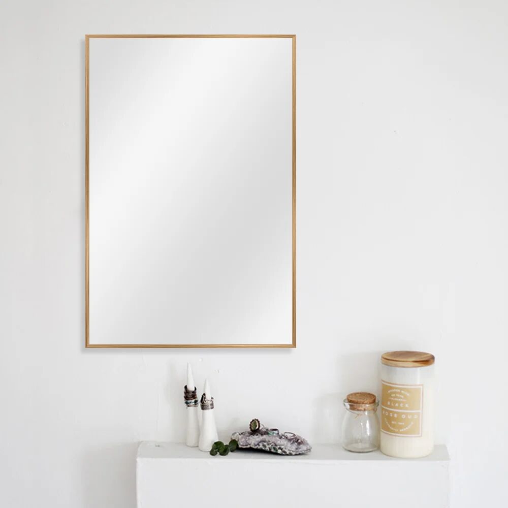 Photos - Wall Mirror Trent Austin Design Metal Framed Wall Mounted Bathroom / Vanity Mirror yel