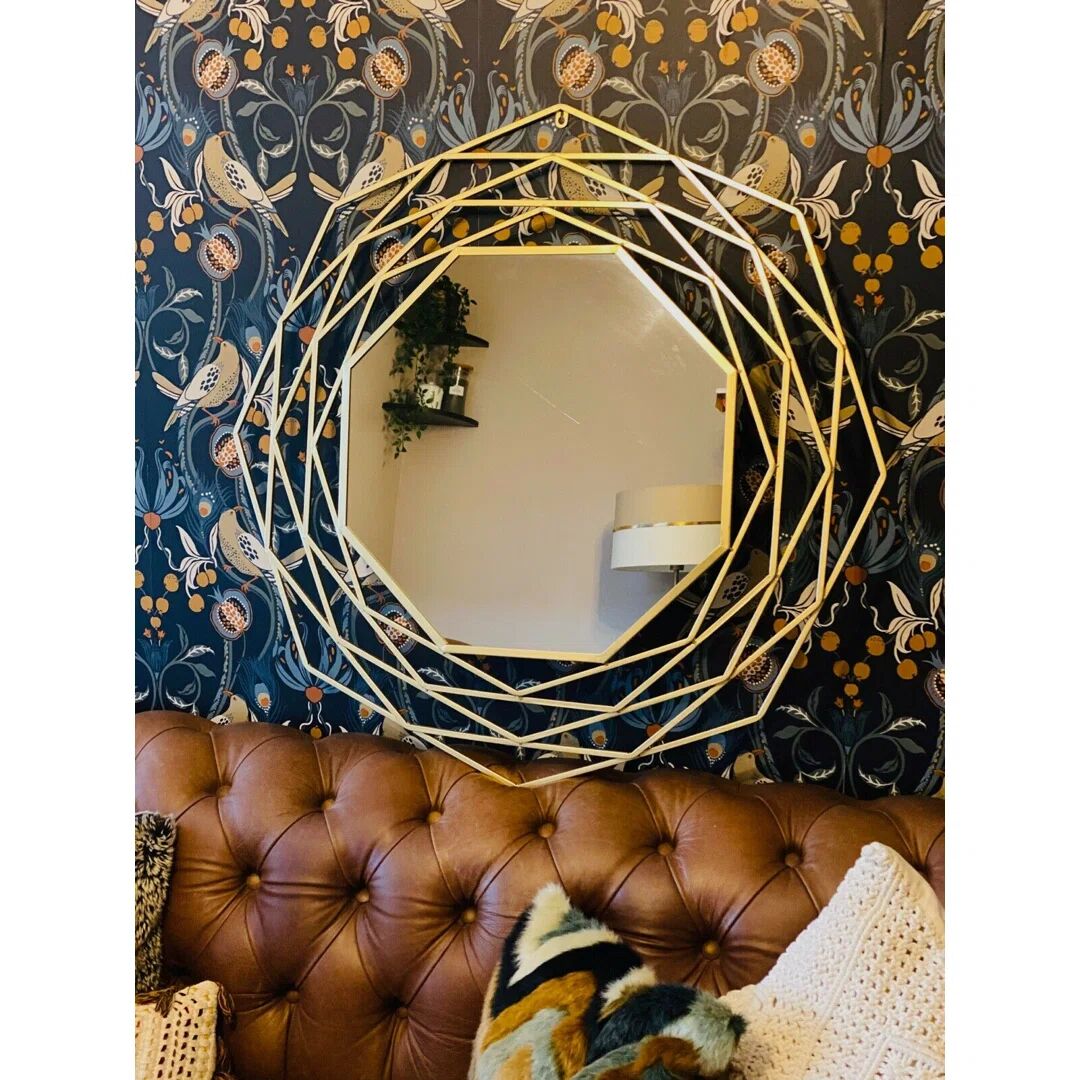 Photos - Wall Mirror Fairmont Park Rowley Octagon Magnifying Metal Framed Wall Mounted Accent i