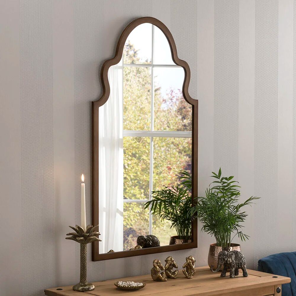 Photos - Wall Mirror Lark Manor Bagneux Novelty Wood Framed Wall Mounted Accent Mirror brown 10