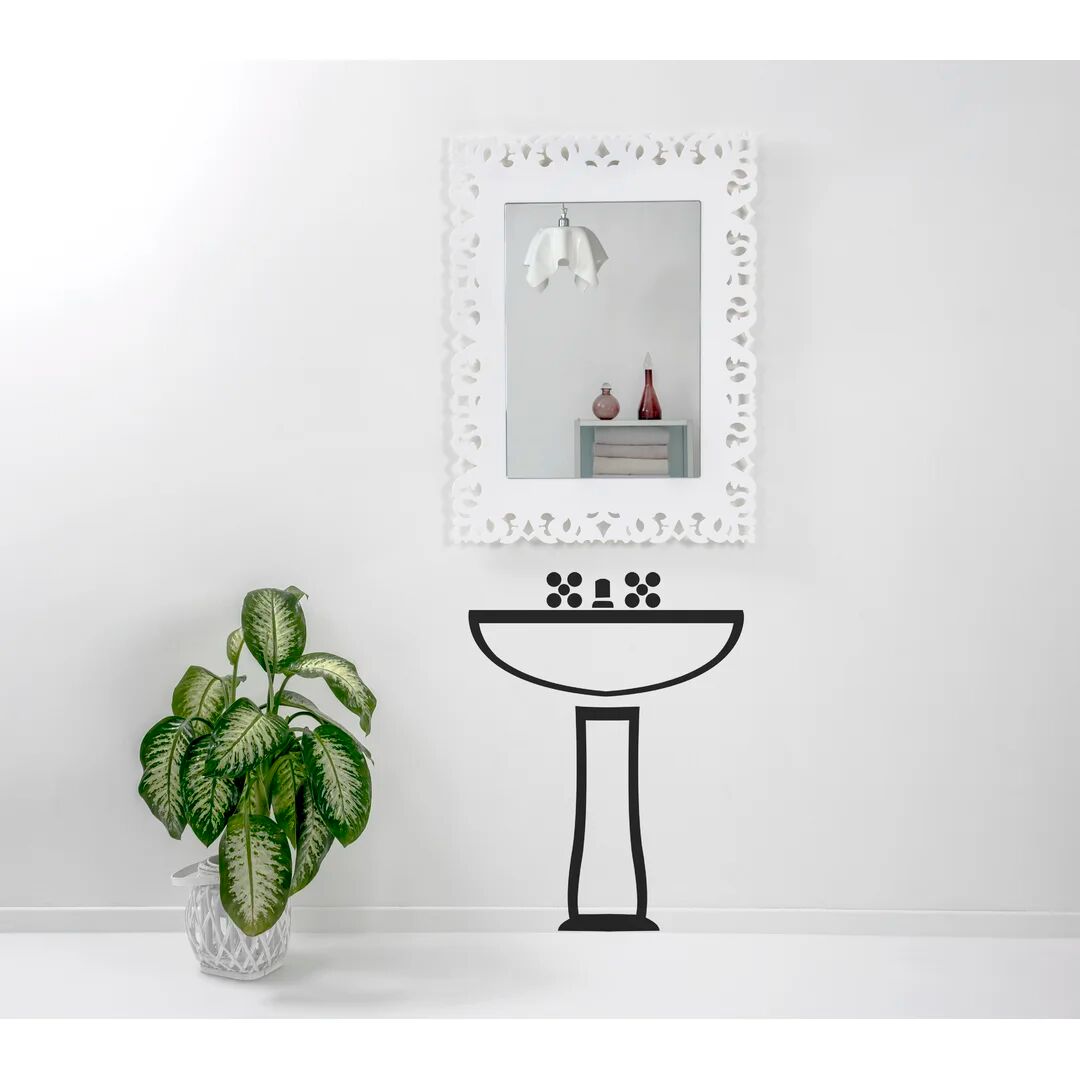 Photos - Wall Mirror Ebern Designs Camarena Accent Mirror white 100.0 H x 74.0 W x 3.0 D cm
