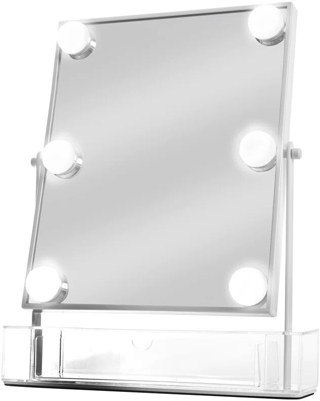 Photos - Wall Mirror Danielle Creations Lighted Metal Framed Freestanding Makeup Mirror in Whit