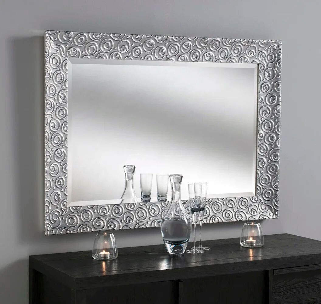 Photos - Wall Mirror Mercer41 Framed Wood Wall Mounted Accent Mirror in Silver brown 170.0 H x
