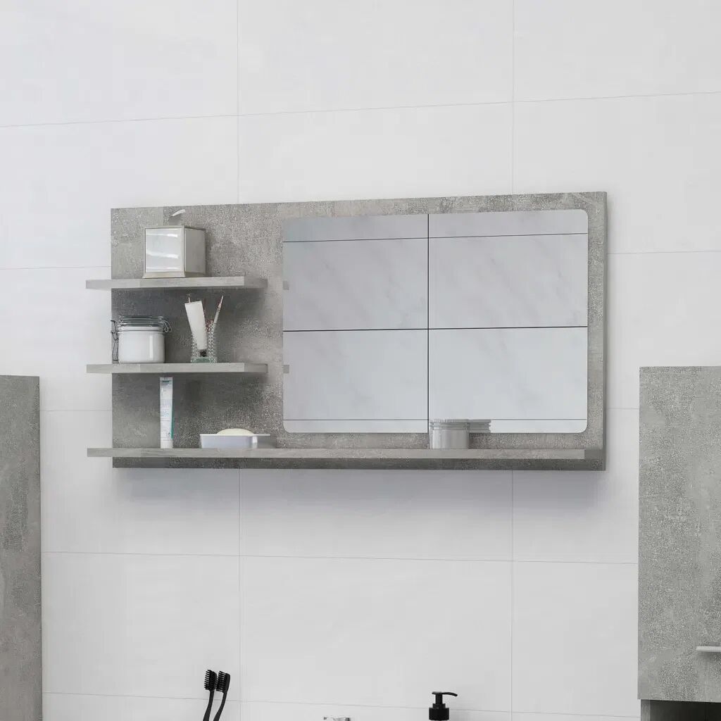 Photos - Wall Mirror Ebern Designs Adji Vanity Mirror gray/black 45.0 H x 90.0 W x 10.5 D cm