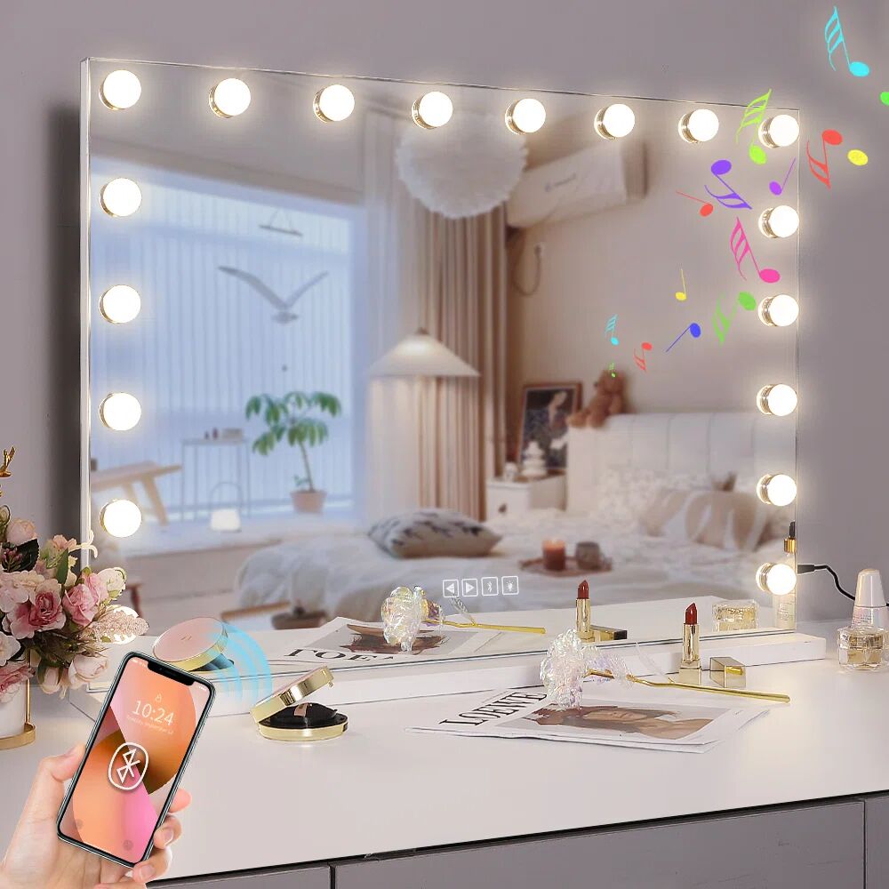 Photos - Wall Mirror Blue Elephant Vanity Rectangle Bluetooth LED Metal Mirror 58.0 H x 80.0 W