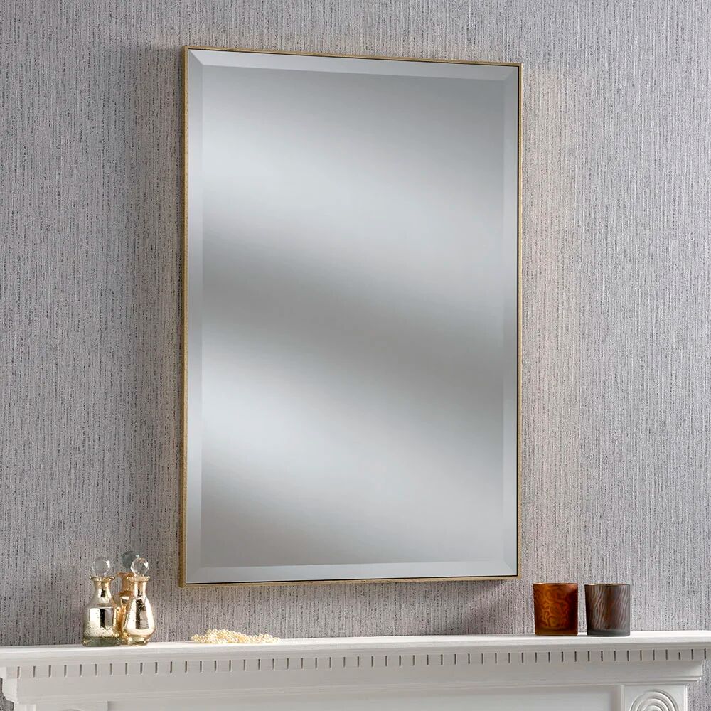 Photos - Wall Mirror 17 Stories Arjae Wood Framed Wall Mounted Accent Mirror yellow 154.0 H x 6