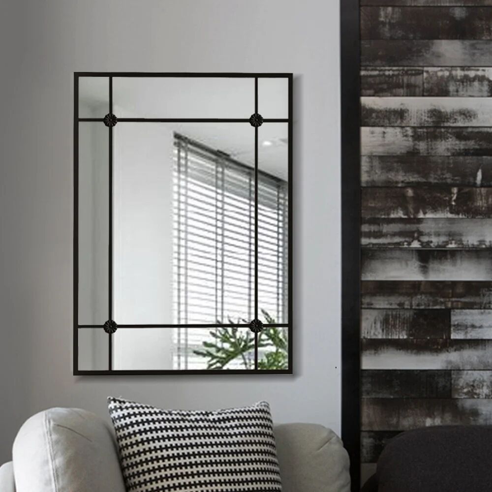 Photos - Wall Mirror August Grove Stoke Accent Mirror black/gray 100.0 H x 70.0 W x 2.0 D cm