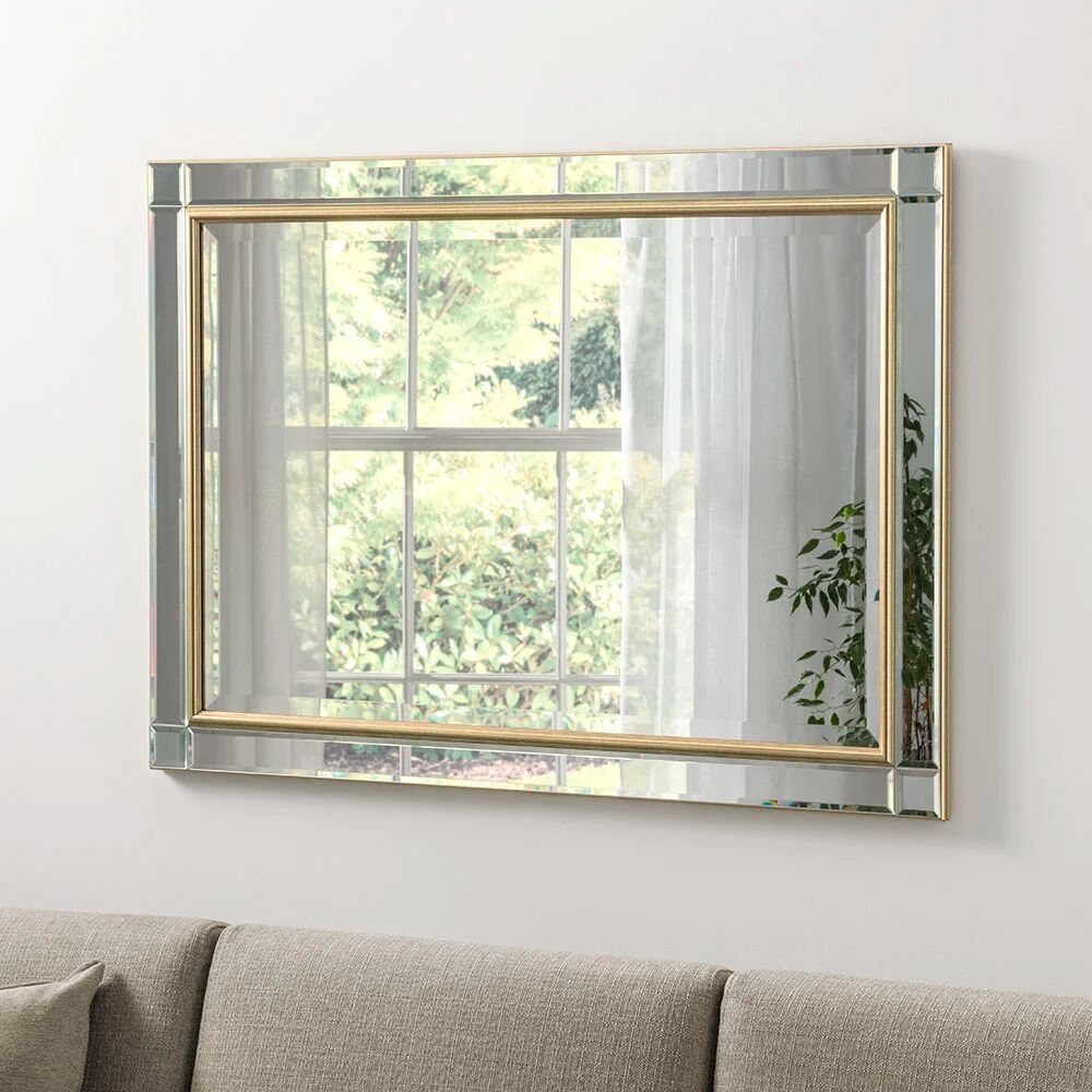 Photos - Wall Mirror Etta Avenue Abbeville Accent Mirror gray 46.0 H x 137.0 W x 2.3 D cm