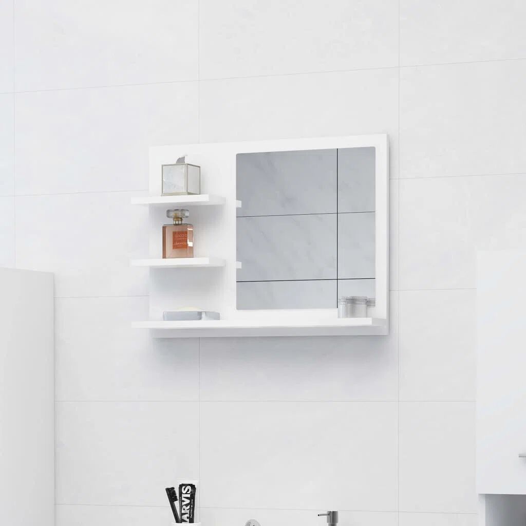 Photos - Wall Mirror 17 Stories Heimfrid Wood Framed Wall Mounted Bathroom / Vanity Mirror whit