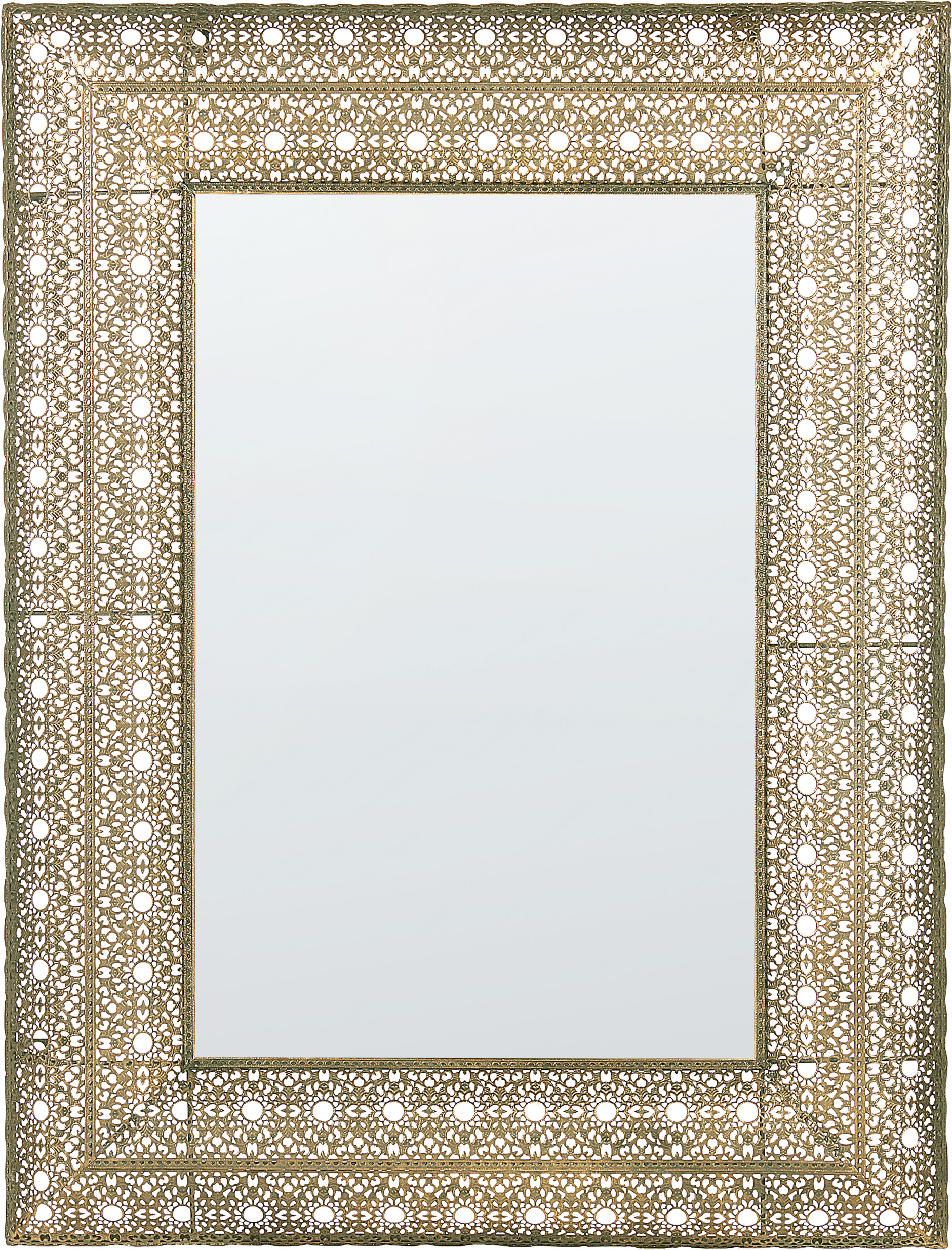 Beliani Wall Mounted Hanging Mirror Gold 60 x 95 cm Rectangular Decorative Frame Home Accessory Accent Piece