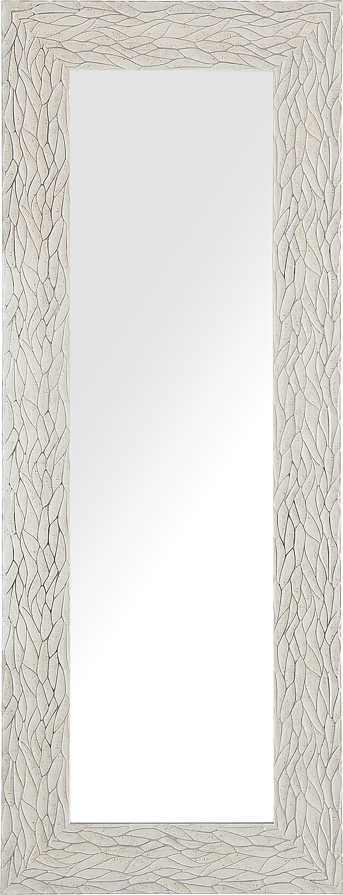 Beliani Wall Mounted Mirror Beige 50 x 130 cm Hanging Rectangular Scandinavian