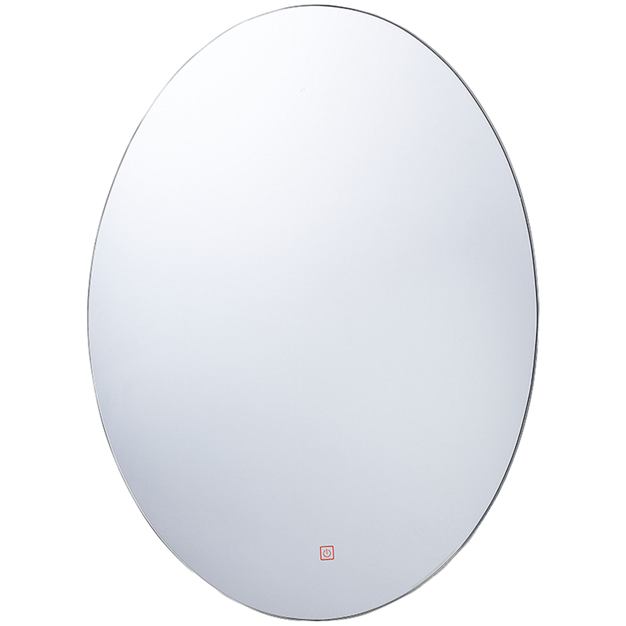 Beliani Wall Mirror with LED Silver Oval 60 x 80 cm Rectangular Illuminated Anti Fog System