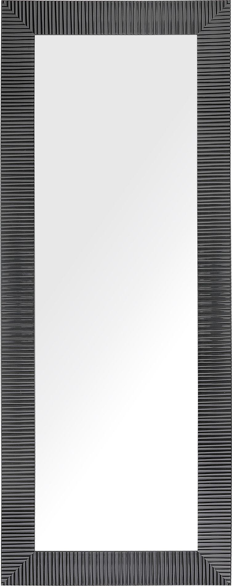 Beliani Wall Mounted Hanging Mirror Black 50 x 130 cm Framed Modern Contemporary Living Room Hallway