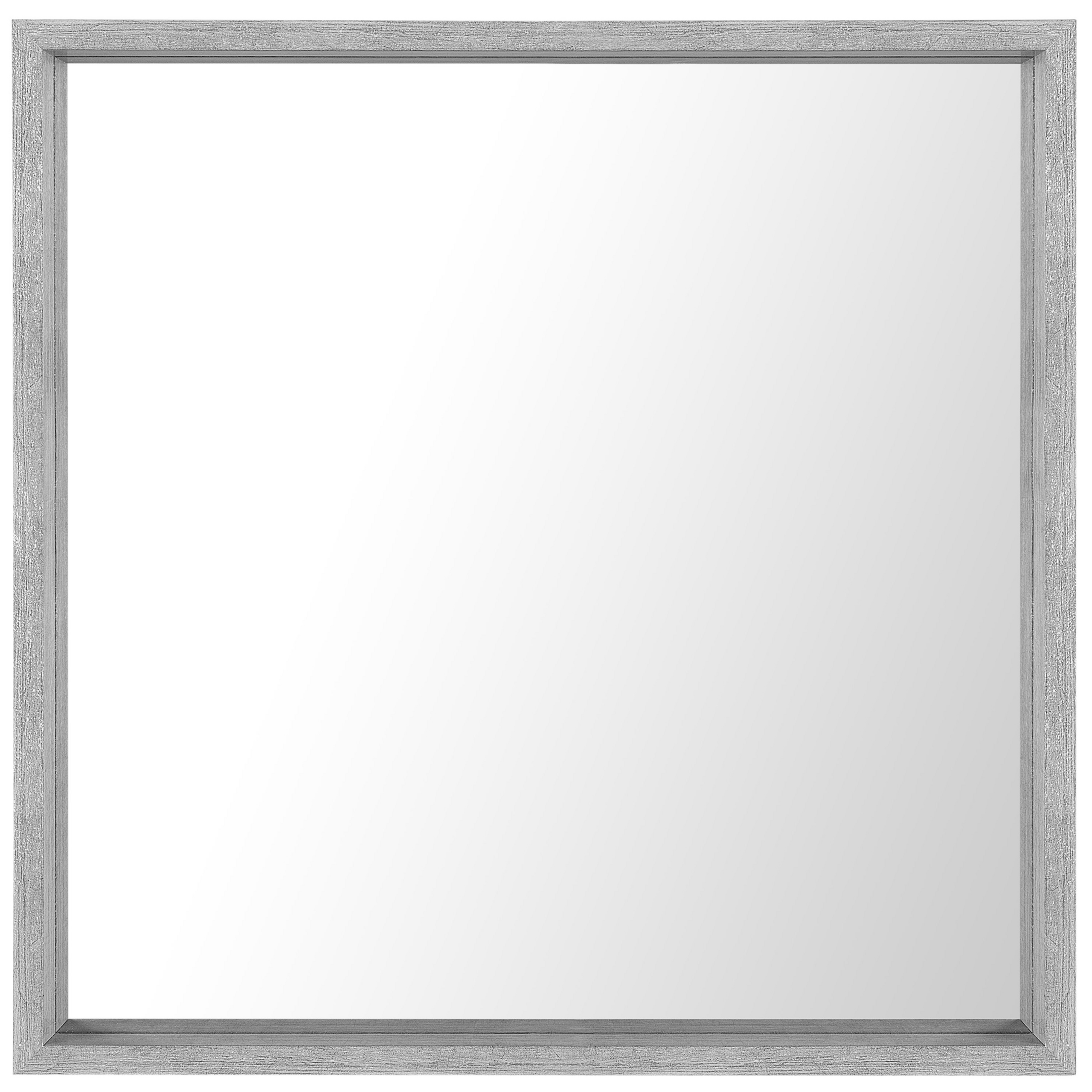Beliani Wall Mirror Grey Synthetic Frame 50 x 50 cm Square Wall Hanging