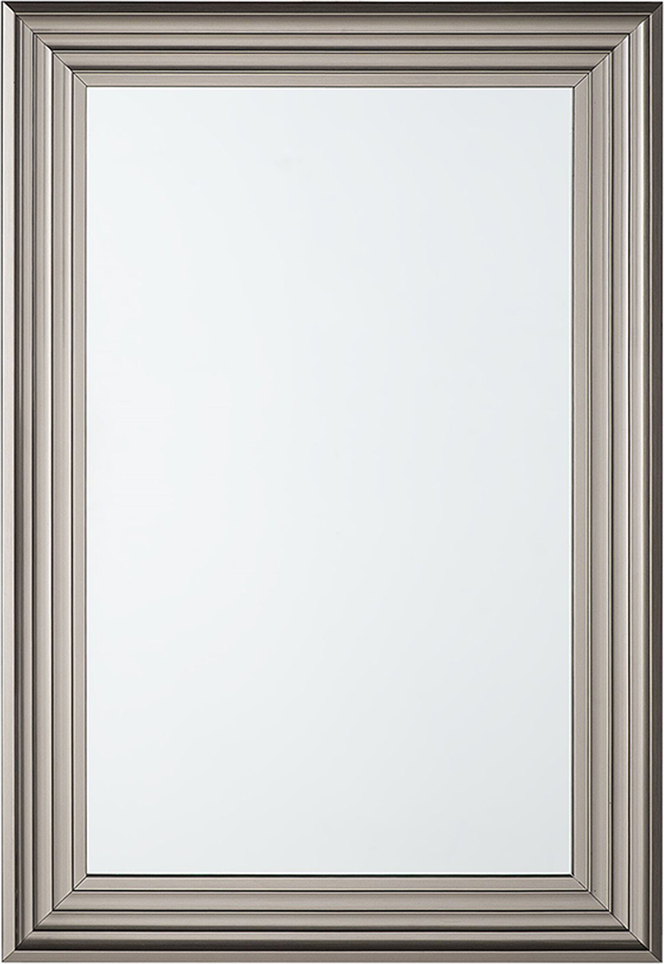 Beliani Wall Hanging Mirror Silver 61 x 91 cm Rectangular Modern Simple Minimalist Bedroom Living Room