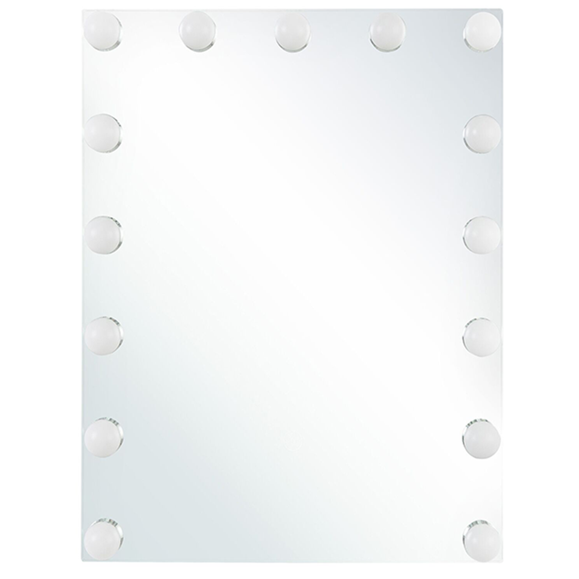 Beliani Wall Vanity Mirror with LED White 40 x 50 cm Rectangular Hollywood Illuminated Bulbs Dressing Table