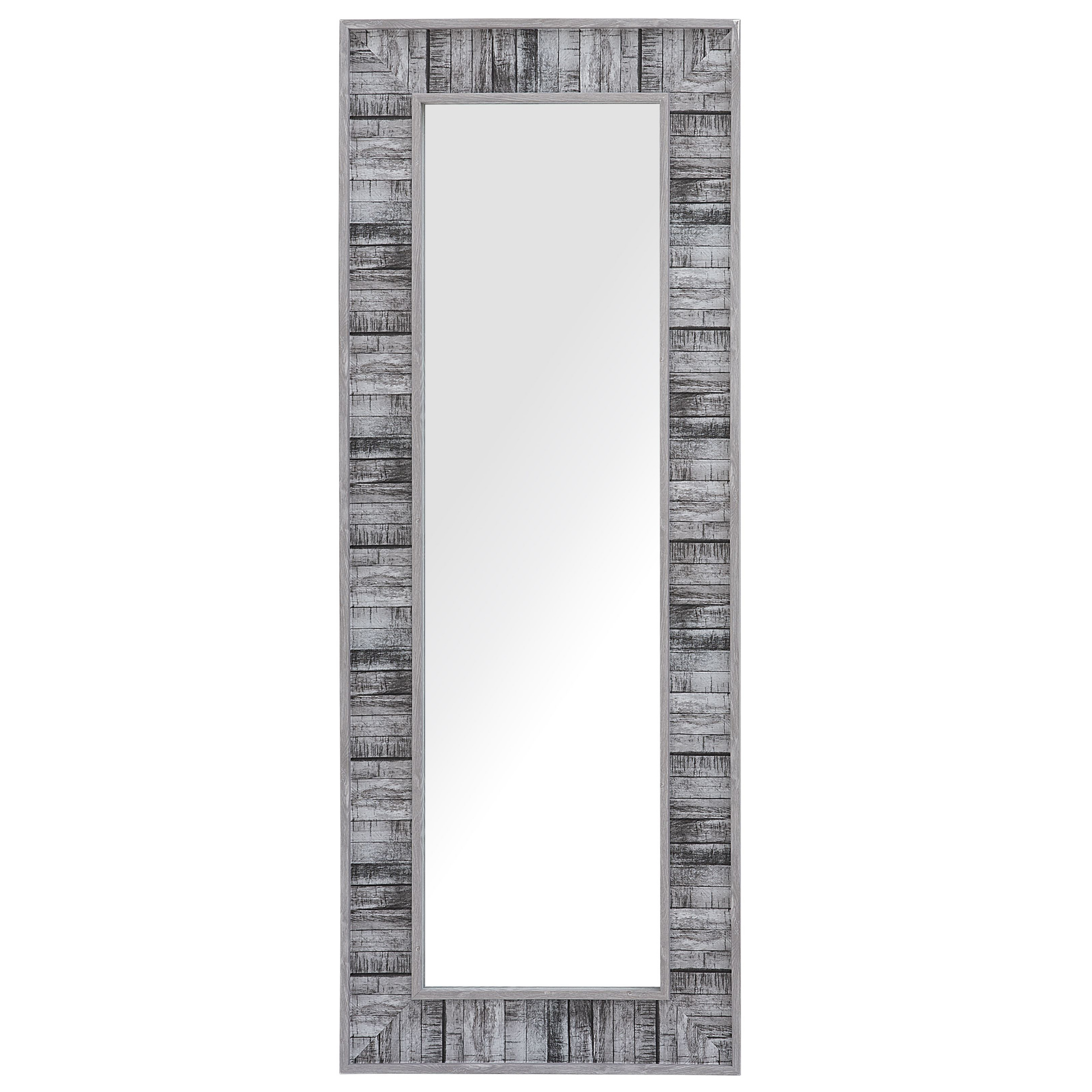 Beliani Wall Mirror Grey Wood Synthetic Frame 50 x 130 cm Rectangular Wall Hanging