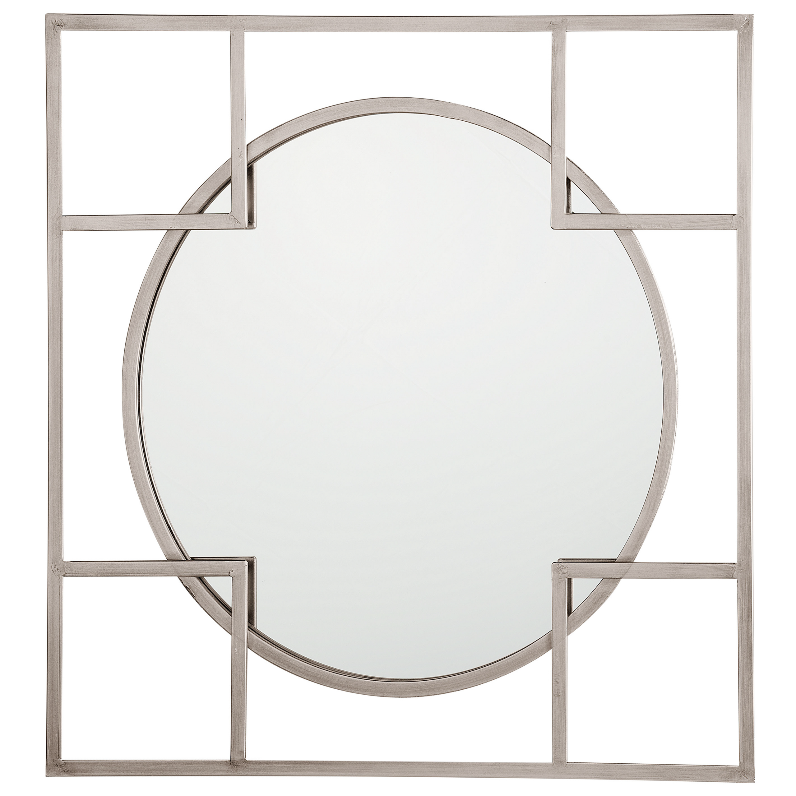 Beliani Wall Hanging Decorative Mirror Silver 71 cm Square Metal Frame