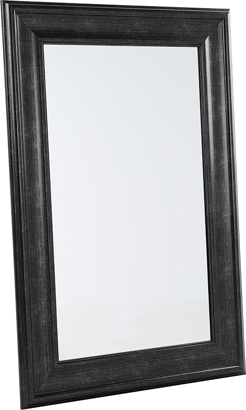 Beliani Hanging Wall Mirror Black 61 x 91 cm Synthetic Material Scandinavian Inspired Minimalist Style