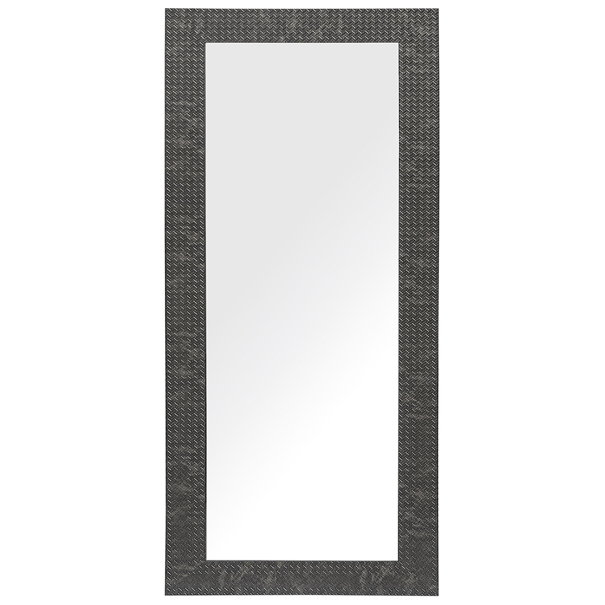 Beliani Wall Mounted Hanging Mirror Black 50 x 130 cm Retro Classic Living Room Bedroom Hallway